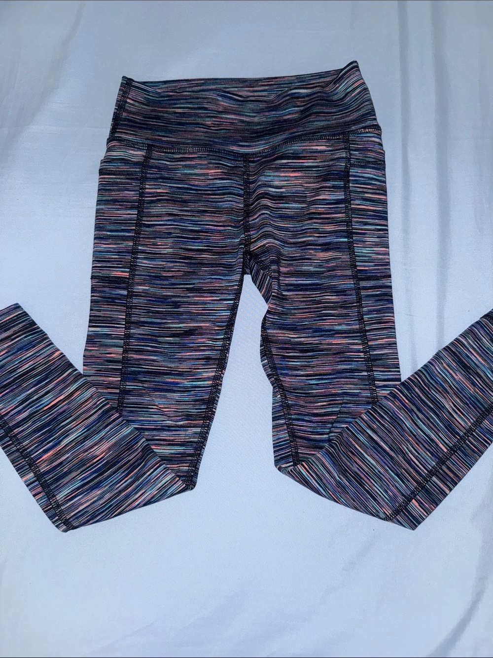 DSG Multicolor Space-Dye Girls Leggings - Blue, Pink, Purple